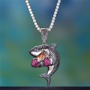 MoCa Jewelry Hip Hop Iced Out Boxing Shark Pendant